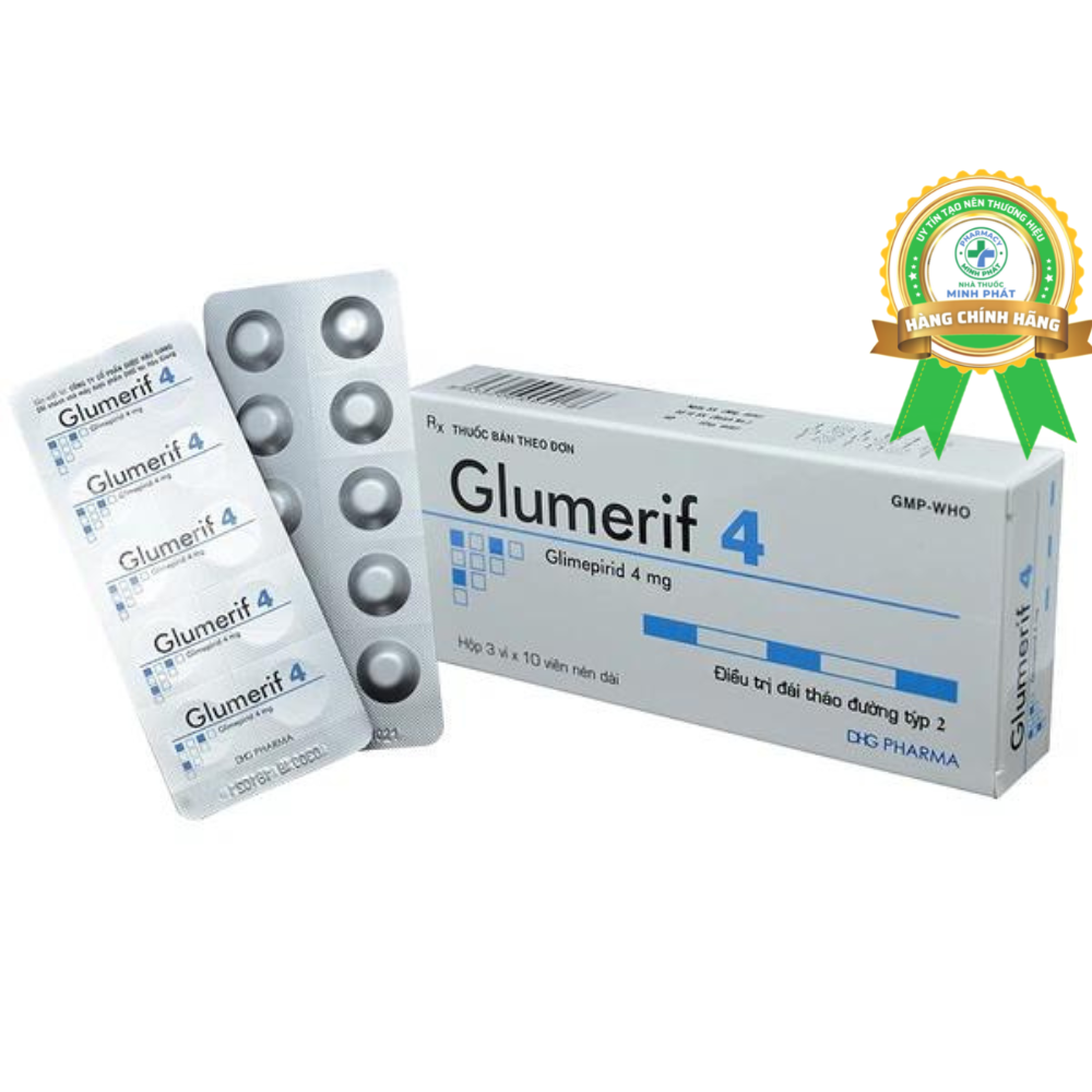 Thuốc Gumerif 4 DHG điều trị tiểu đường type 2 (3 vỉ x 10 viên)
